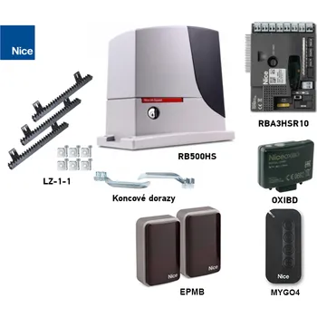 Pohon brány Sada pohonu pro brány do 500 kg/7 m NICE Robus Hi-Speed RB500 HS (E)