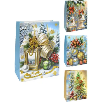 Dárková taška Vánoční dárková taška, velikost S 18 x 8 x 23 cm (mix 4 vzorů)