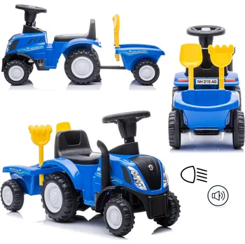 Dětské vozidlo Lebula Odrážedlo traktor New Holland Ride-on Trailer Blue