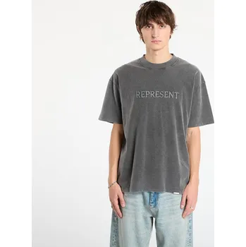 Pánské tričko Tričko REPRESENT Embroidered Serif Logo T-Shirt Vintage Grey XXL