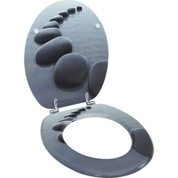 WC sedátko zahrada-XL WC sedátko MDF s víkem design kameny 140804