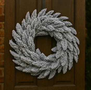 Věnec Vánoční věnec s umělým sněhem, zasněžené jehličí, 40cm