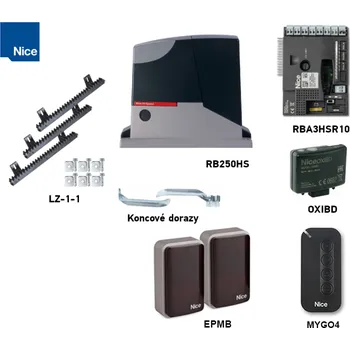 Pohon brány Sada pohonu pro vrata do 250kg NICE Robus Hi-Speed RB250HS (E)