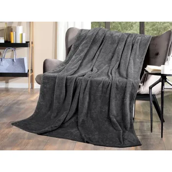deka Flanelová deka Cashmere Dots 150x200 cm, antracitová