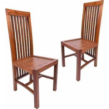 Jídelní židle Jídelní židle DIVERO s teakovým povrchem, 2 ks