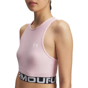 Dámské oblečení Under Armour HeatGear Rib Tank-PNK 2025 dámský sportovní top Velikost M + DÁREK