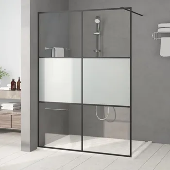 Sprchový panel zahrada-XL Sprchová zástěna walk-in černá 140x195 cm napůl mléčné ESG sklo 152109