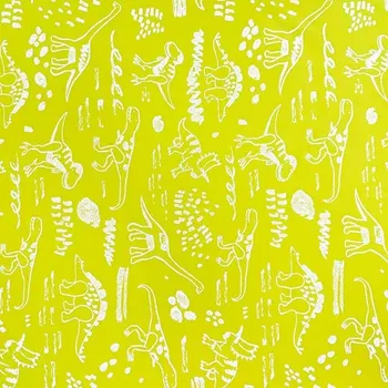 Softshell neonově žlutý, reflexní vzor dinosaurů, š.145