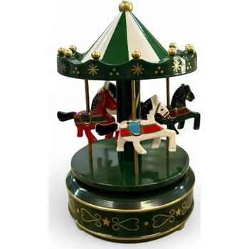 Kolotoč nad postýlku Hrací kolotoč s koníky - zelený