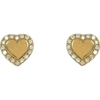 Náušnice Zlaté náušnice srdíčka se zirkonovou obrubou Au585/1000 hmotnost 1,42g