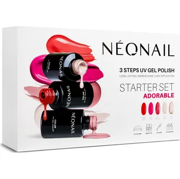 Lak na nehty Sada pro UV gel laky ADORABLE: 7 laků + 21W/48 LED lampa