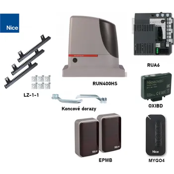 Sada rychlého pohonu pro posuvná vrata do 400 kg - NICE RUN400 HS (E)