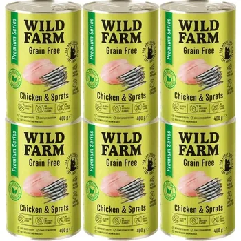 Krmivo pro kočku WILD FARM Premium Grain Free Chicken and Sprats 6x400g - krmivo pro kočky bez obilovin