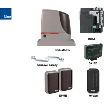 Pohon brány Sada rychlého pohonu pro posuvné brány do 400 kg - NICE RUN400 HS (C)