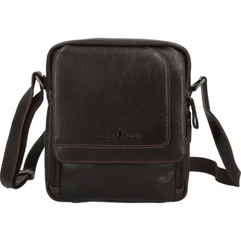Módní pánská kožená crossbody taška GW Fallon, tmavě hnědá