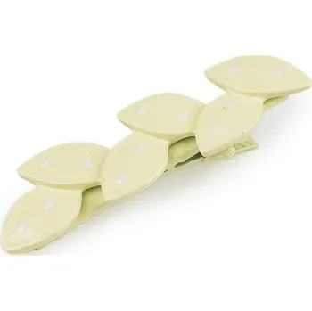 Kovová sponka do vlasů mašle, listy - žlutá nejsv. list