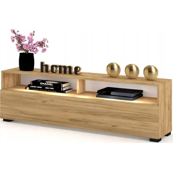 Komoda Stojící TV stolek Komoda do obýváku PLAY OPEN Dub Craft 100 + LED