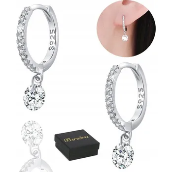 Náušnice STŘÍBRNÉ NÁUŠNICE RYZOST 925 ZÁVĚSNÉ se Zirkony STŘÍBRO KOLA Dámské