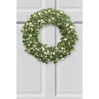 Vánoční dekorace HW LOGISTIC s.r.o. Věnec VÁNOČNÍ zlatý závěsný 29 cm zlatá/zelená