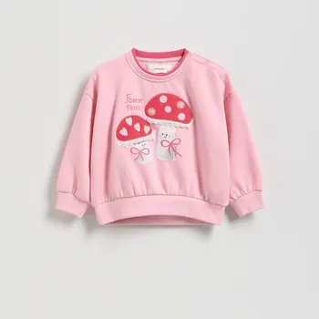 Dívčí mikina Reserved - Mikina s aplikací - pastelově růžová - 324FA-03X - 324FA-03X-116