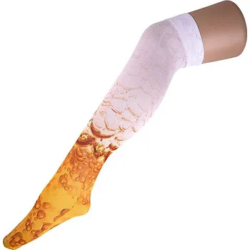 Karnevalový doplněk Funny Fashion Punčochy podkolenky pivo