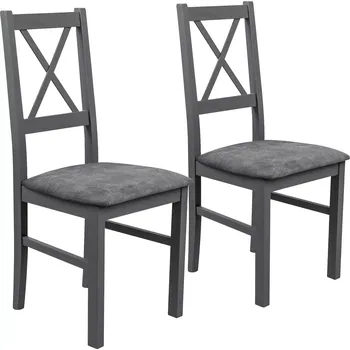 Jídelní židle Sada 2x dřevěné židle NIL10 Grafitová