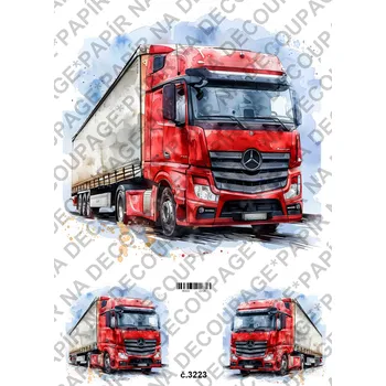 Umělecký papír Rýžový a soft papír na decoupage - Kamion - KB3223 Materiál: Soft, Rozměr: A4