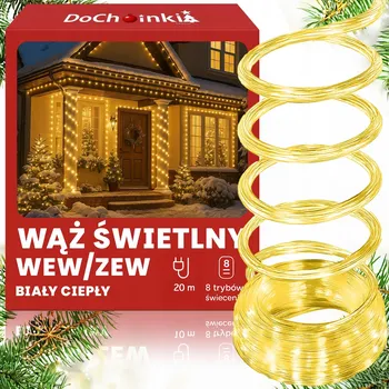 Vánoce Světelný LED had 20 m 480 LED diod bílá teplá vánoční osvětlení na stromeček venkovní