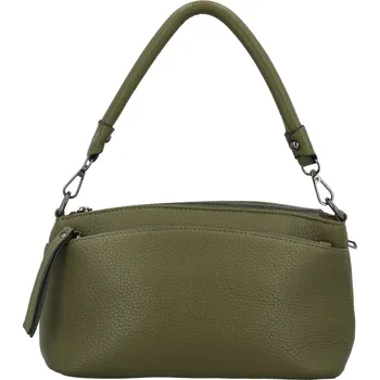 Stylová dámská koženková kabelka na rameno Trixi, tmavě zelená