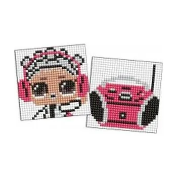Set školních potřeb Diamentowa mozaika na magnes - LOL Boombox 9x9cm