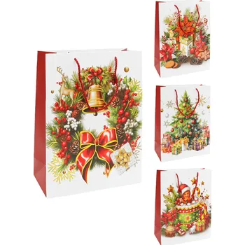 Dárková taška Dárková taška vánoční 99170 velikost S 18 x 8,5 x 24 cm (mix 4 vzorů)