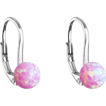 Náušnice Stříbrné náušnice s růžovým syntetickým opálem 11242.3 | Elegantní design | Kvalitní zpracování | Dámské naušnice | Dámské šperky | ROMERO rhodiované stříbro, syntetický opál