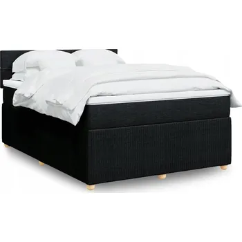 Postel Čalouněná dvoulůžková postel VidaXL 140x190 cm černá