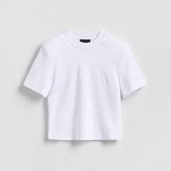 Dámské tričko Reserved - Tričko s ramenními vycpávkami - bílá - 908CK-00X - 908CK-00X-L