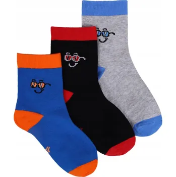 Chlapecké dlouhé Ponožky s úsměvy, 3 kusy, velikost 23-26, YOCLUB