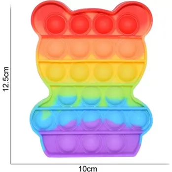 POP IT Pop It Rainbow antistresová hračka Medvěd