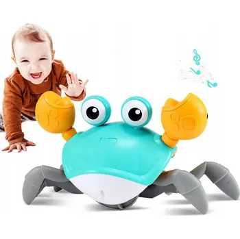 Hračka pro nejmenší LEZOUCÍ KRAB CHODÍCÍ UTÍKAJÍCÍ INTERAKTIVNÍ AKUMULÁTOR ZVUK SVĚTLA