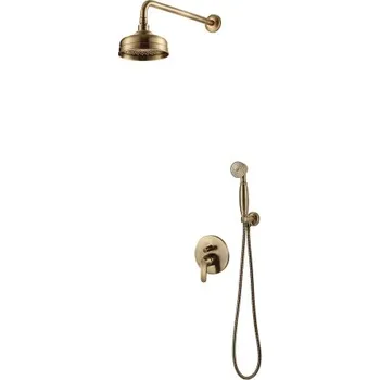 Sprchový set Omnires ART DECO podomítkový sprchový systém, kartáčovaný antický bronz SYSAD26BR