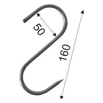 Rybářský háček Háček-S nerez 8/160, klasický S-háček