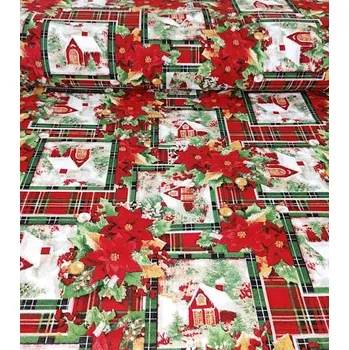 RTex vánoční červená metráž