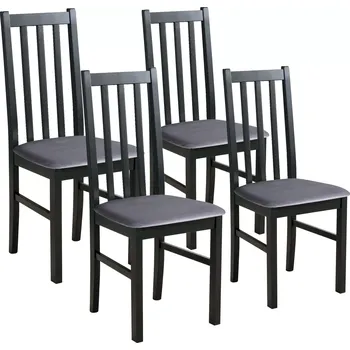 Jídelní židle Sada 4x dřevěná židle BOS10 Černá/Šedá