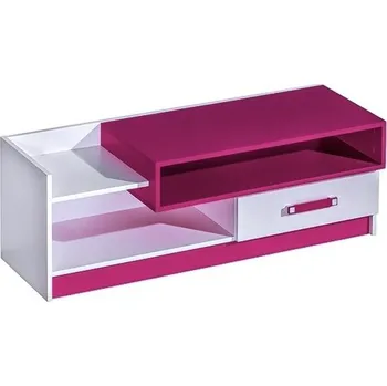 Televizní stolek Slevadoma Televizní stolek FLUXOR 10 bílá / růžová