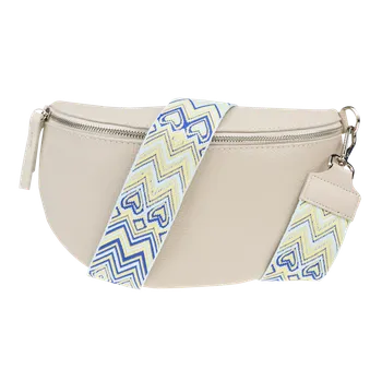 Kabelka NovaKabelka.cz Kožená italská crossbody kabelka Reni Grande Beige s přídavným popruhem III