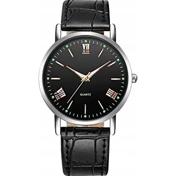 Hodinky Pánské hodinky s doplňky ve zlaté barvě, černý stylový pásek