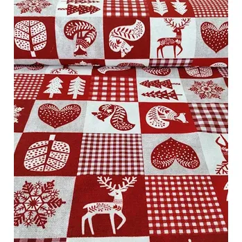 RTex vánoční červená metráž