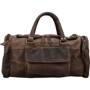 Prostorná cestovní kožená taška GW Adam, khaki