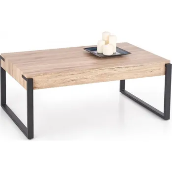 Konferenční stolek Konferenční stolek CAPRI — kov, MDF, černá / dub san remo