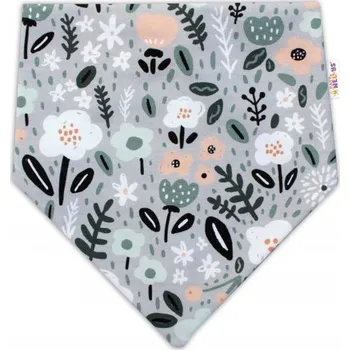 Pokrývka hlavy Baby Nellys Dvouvrstvá čepice s oušky + šátek Palouček, mátová