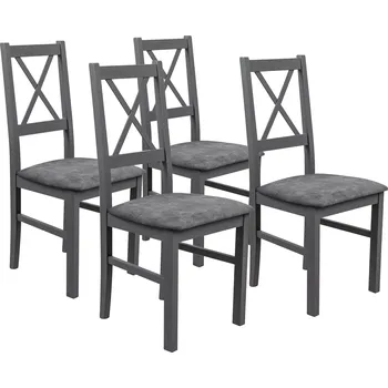 Jídelní židle Sada 4x dřevěné židle NIL10 Grafitová