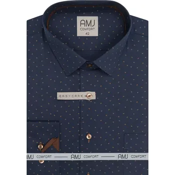 Pánská košile Pánská funkční košile Slim Fit AMJ VDSER 1487 noční modř velikost 41